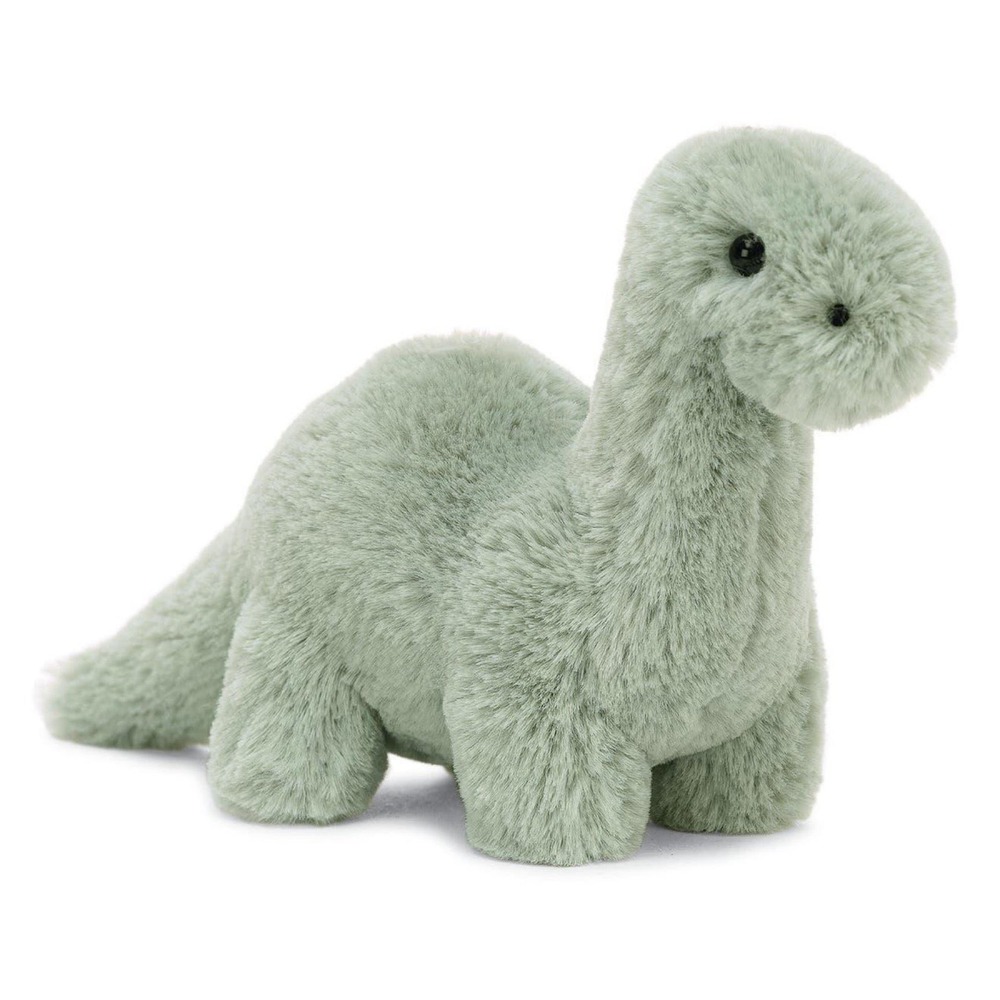 Jellycat Mini Fossilly Brontosaurus Small Green Dinosaur Plush Stuffed Animal
